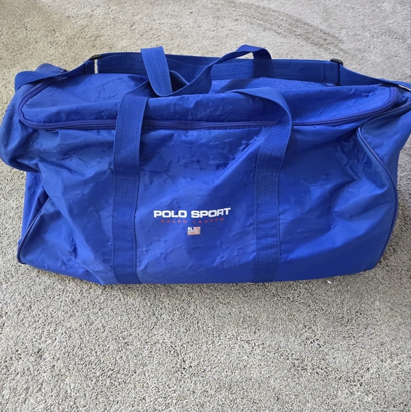Vintage 90s Polo Sport Ralph Lauren Spell Out Box Logo Gym Duffel Bag. - Picture 1 of 9